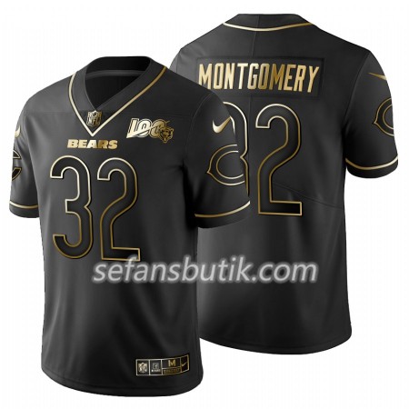 Chicago Bears Tröjor David Montgomery 32 Nike Svart Golden Edition 100th - Herr Chicago Bears Tröjor David Montgomery 32 Nike Svart Golden Edition 100th - Herr
